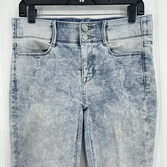 Apt 9 Jeans Womens 8 Petite Ankle Tummy Control Acid Wash Stretch Denim Cuffed - Picture 3 of 12